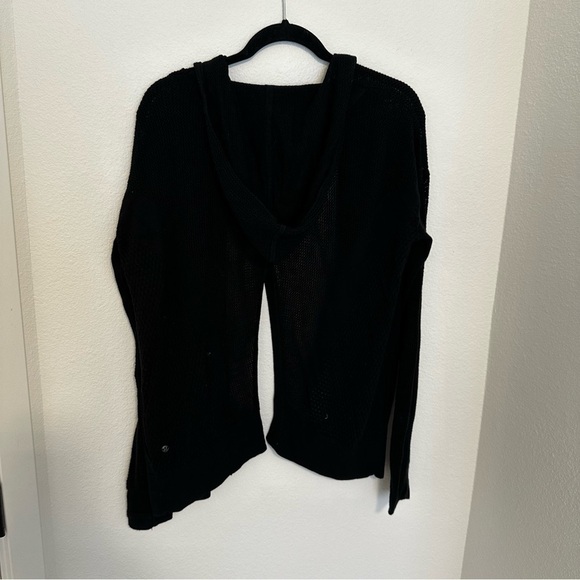 Lululemon Still Movement Wrap Cardigan Hooded Black Size Small Women’s Pockets - Picture 9 of 11